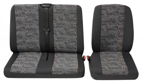 Transporter Autositzbezug, Schonbezug, 1 x Einzelsitz 1 x Doppelsitz, Volkswagen LT, Farbe: Grau