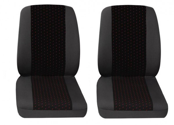 Transporter Autositzbezug, Schonbezug, 2 x Einzelsitz, Citroen Jumper, Farbe: Grau/Rot