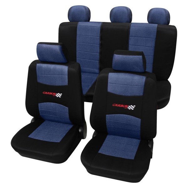 Autositzbezug Schonbezug, Komplett Set, Citroen C3 Aircross, Blau Schwarz