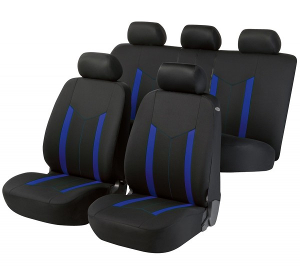Autositzbezug Schonbezug, Komplett Set, Renault Sitzbezüge komplett, Schwarz, Blau