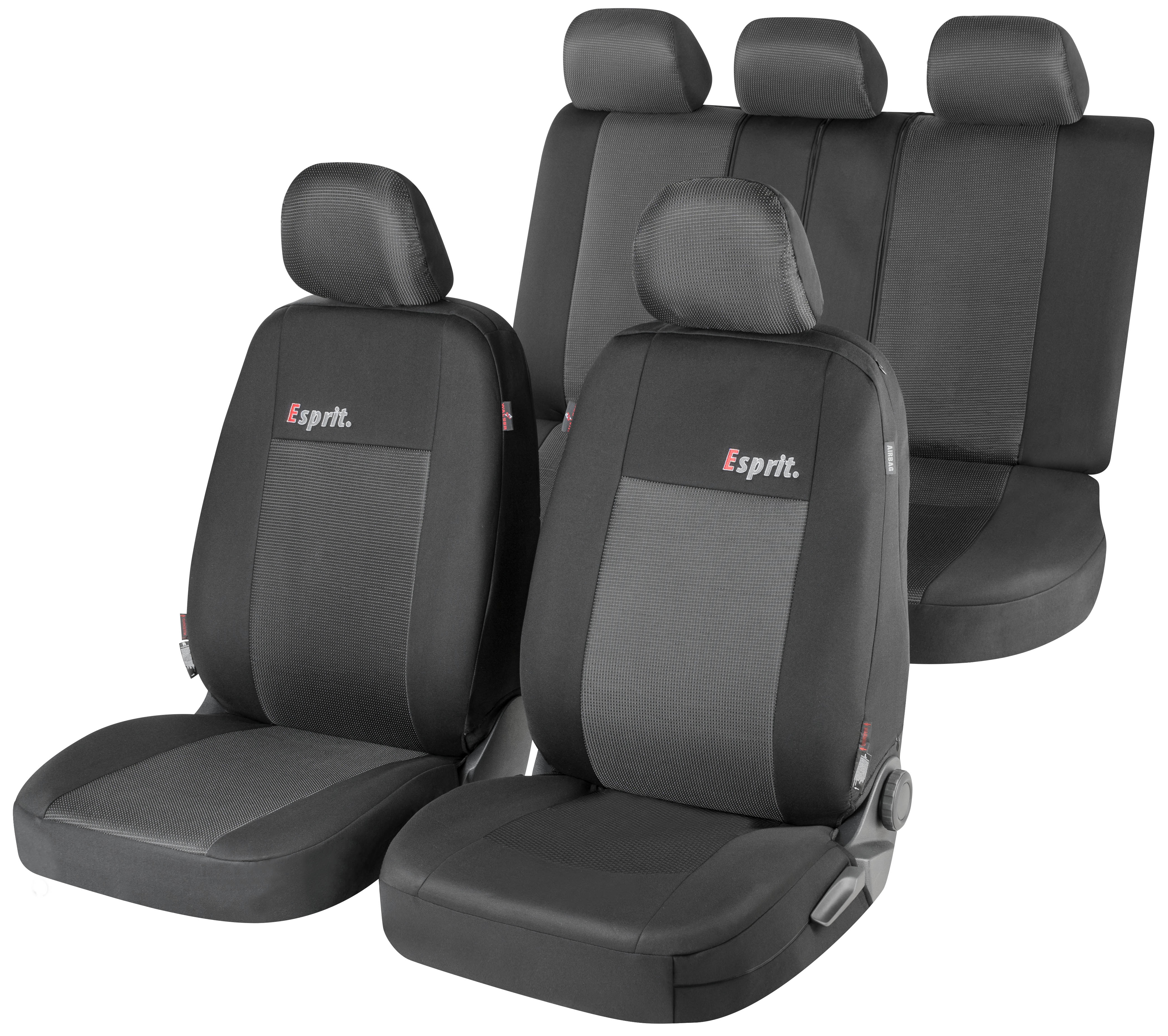 Sitzbezug Sitzbezüge Schonbezüge grau raute Print Set PU-Leder passt für  Honda
