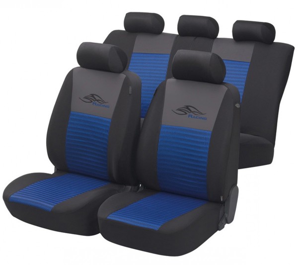 Autositzbezug Schonbezug, Komplett Set, Hyundai Accent, Blau, Schwarz