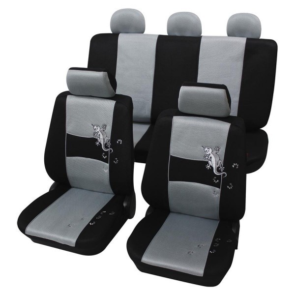Autositzbezug Schonbezug, Komplett-Set, Volvo XC70, Grau Schwarz