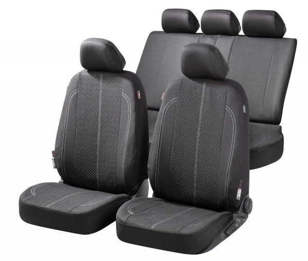 Autositzbezug Schonbezug, Komplett Set, Nissan Leaf, Schwarz/ Weiß