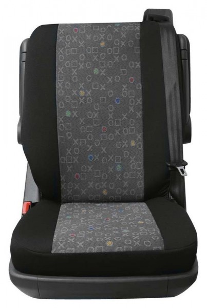 Transporter Autositzbezug, Schonbezug, 1 x Einzelsitz hinten, Citroen Jumpy, Farbe: Schwarz/Graphit