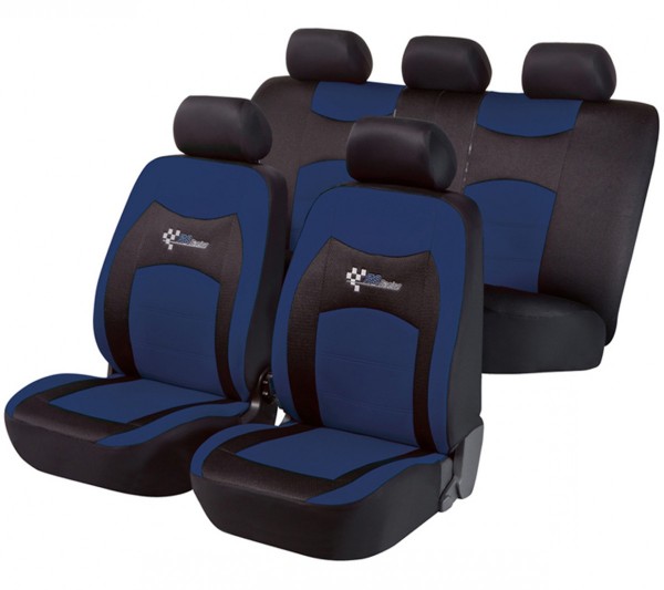 Autositzbezug Schonbezug, Komplett Set, Lancia Sitzbezüge komplett, Schwarz, Blau