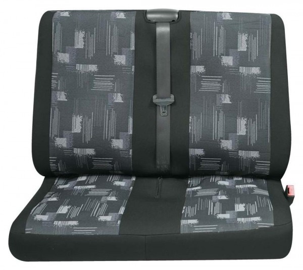 Transporter Autositzbezug, Schonbezug, 1 x Doppelsitz hinten, Nissan Primastar, Farbe: Schwarz/Grau