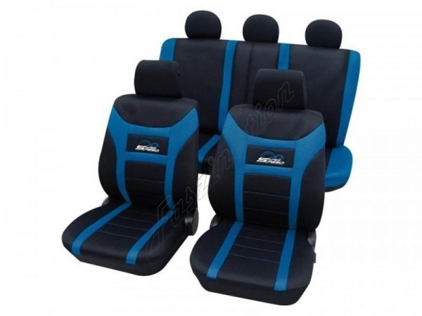 Autositzbezug Schonbezug, Komplett-Set, Fiat Marea, Schwarz Blau