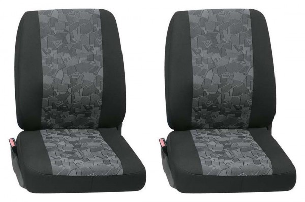 Transporter Autositzbezug, Schonbezug, 2 x Einzelsitz, Renault Kangoo, Farbe: Schwarz/Grau