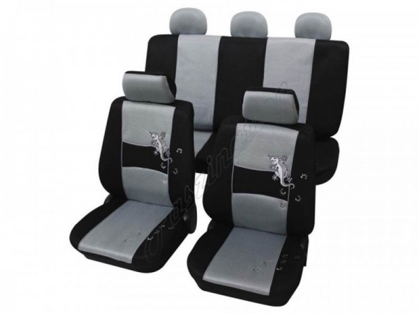 Autositzbezug Schonbezug, Komplett-Set, Peugeot 205, Silber Grau Schwarz