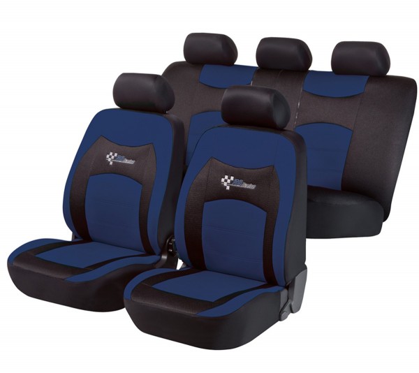 Autositzbezug Schonbezug, Komplett Set, VW Golf V Plus, Schwarz, Blau