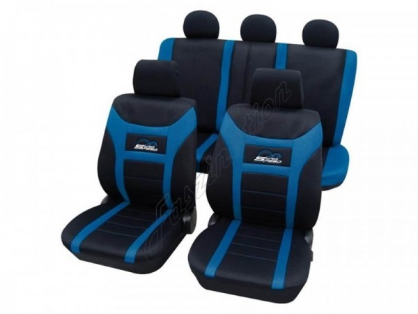 Autositzbezug Schonbezug, Komplett-Set, Peugeot 309, Schwarz Blau