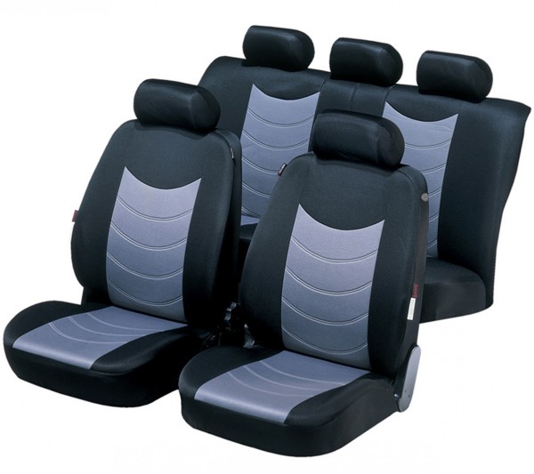 Autositzbezug Schonbezug, Komplett Set, Rover Sitzbezüge komplett, Schwarz, Grau