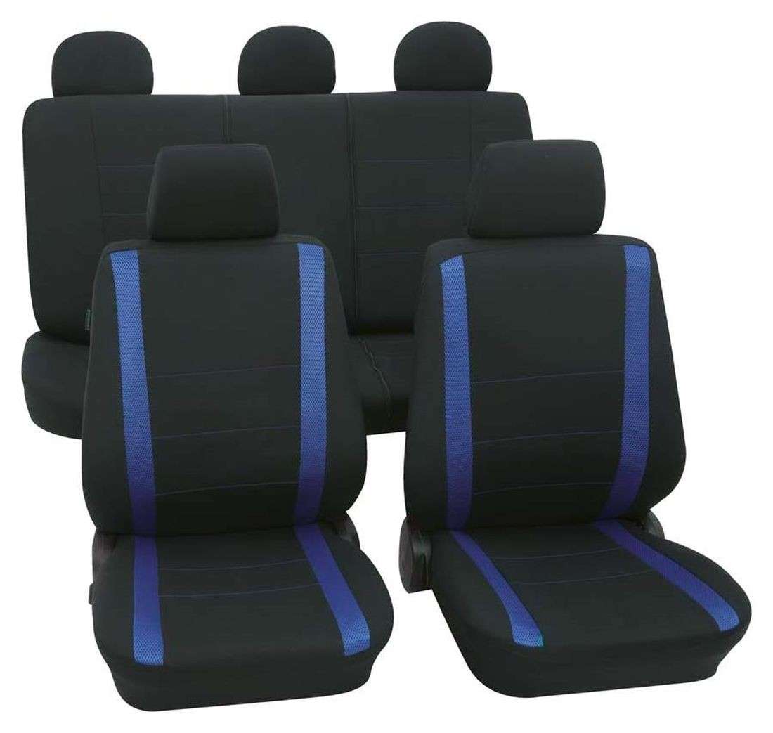 Sitzbezug Autositzbezug Schonbezug, Komplett Set, Toyota Aygo, Schwarz,  Blau
