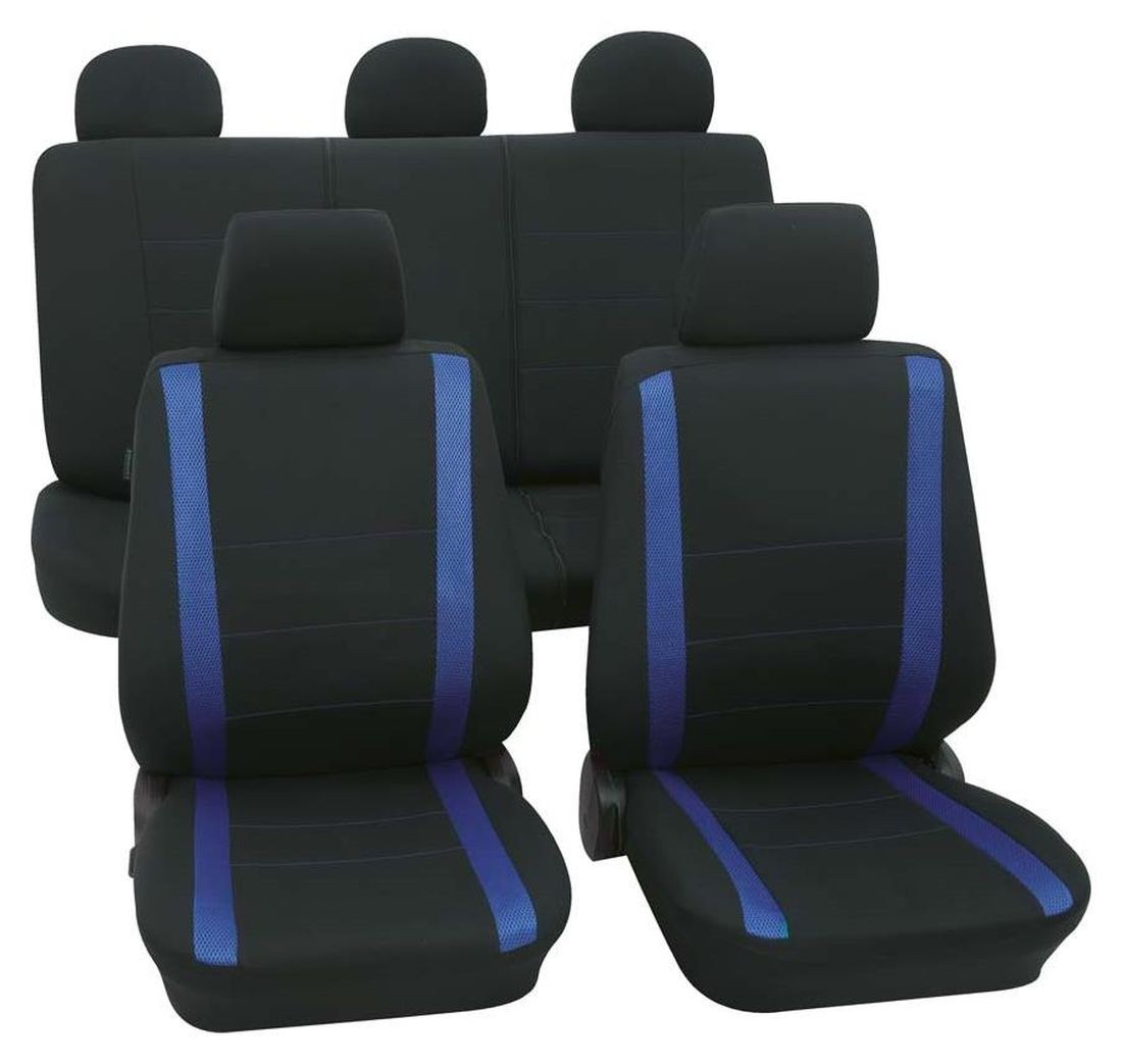 Universal Sitzbezüge Schwarz Blau für Suzuki Swift IV Schonbezüge Set Bezug Auto