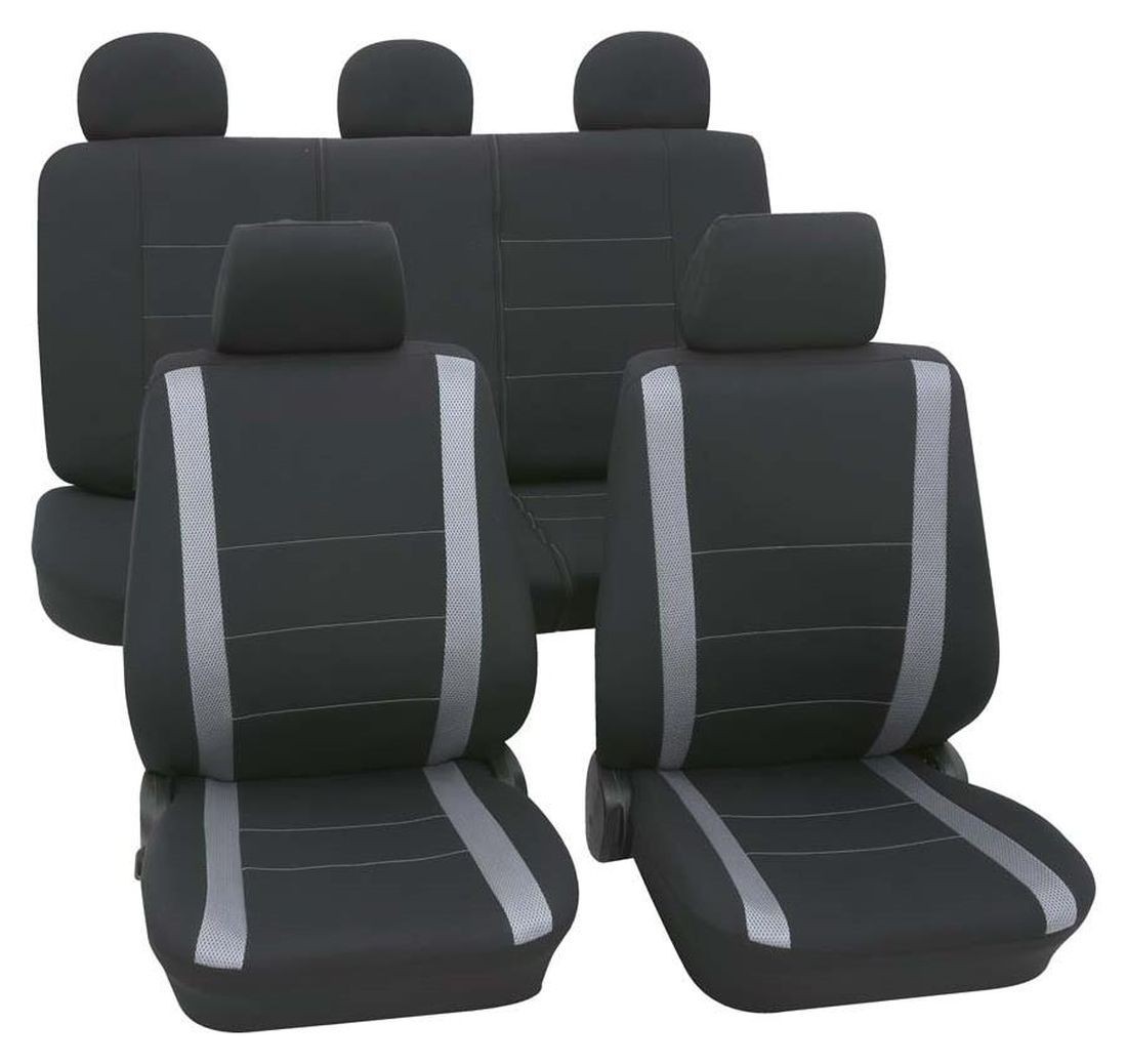 Schwarz-graue Dreiecke Sitzbezüge für FORD FIESTA Autositzbezug Komplett 