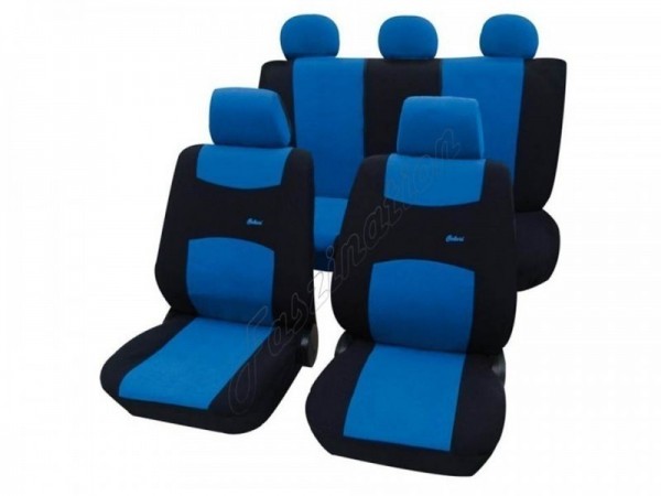 Autositzbezug Schonbezug, Komplett-Set, Toyota HiLux ohne Seitenairbag, Blau Schwarz