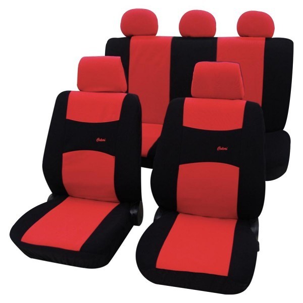Autositzbezug Schonbezug, Komplett Set, Audi Q7, Rot Schwarz