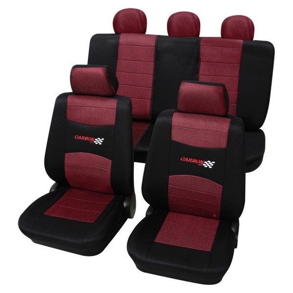 Hochwertige Sitzbezüge für Mercedes Benz V-Klasse (Schwarz-Rot)
