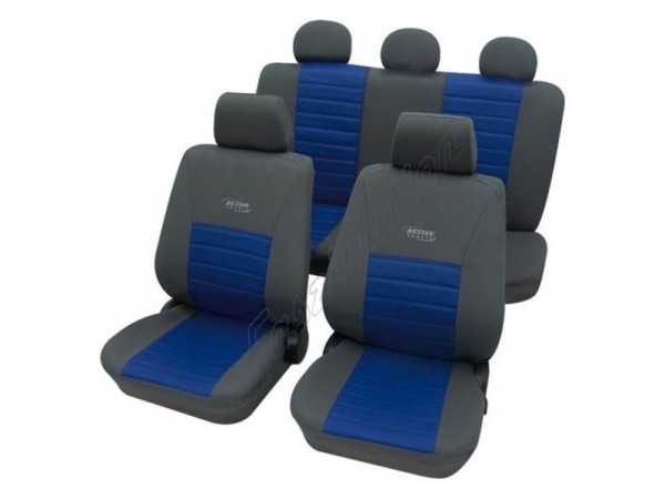 Autositzbezug Schonbezug, Komplett-Set, Peugeot 207, Grau Blau Anthrazit