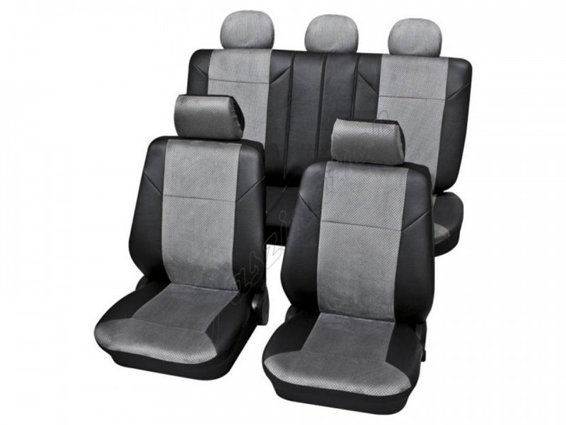 Sitzbezüge K-Maniac für Opel Corsa B | Universal schwarz-beige |  Autositzbezüge Set Vordersitze | Autozubehör Innenraum | Auto Zubehör  Kunstleder 