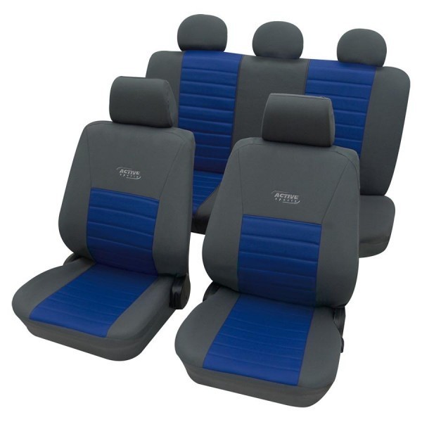 Autositzbezug Schonbezug, Komplett-Set, Audi A3,Grau Blau Anthrazit