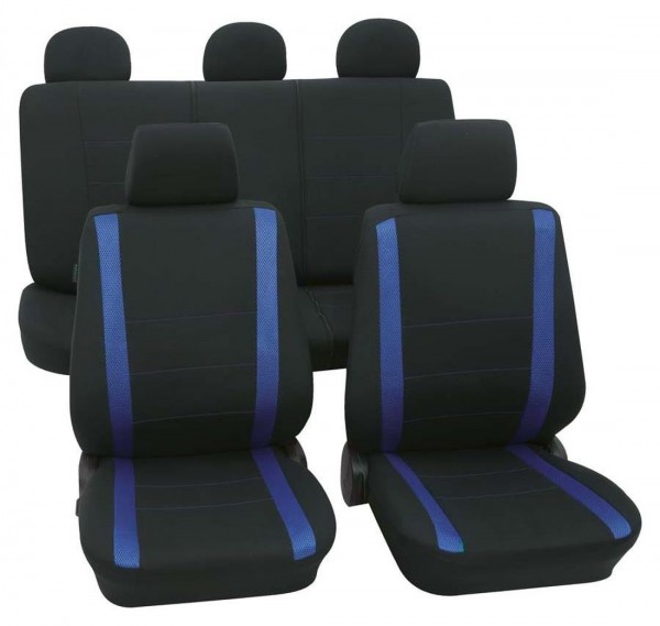 Autositzbezug Schonbezug, Komplett Set, Lancia A112, Schwarz, Blau