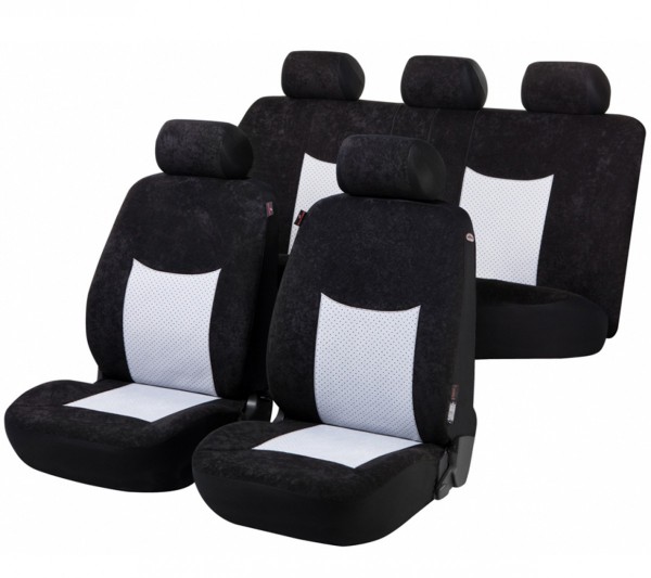 Autositzbezug Schonbezug, Komplett Set, Rover Sitzbezüge komplett, Schwarz, Grau