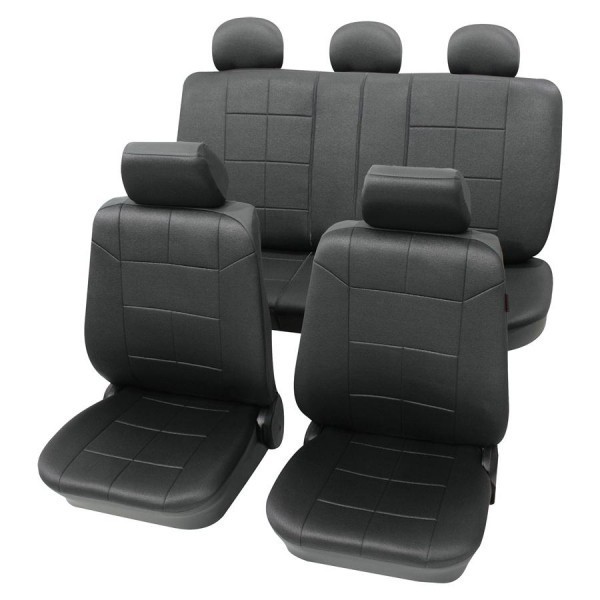 Autositzbezug Schonbezug Lederlook-Optik, Komplett-Set, Hyundai ix55, Schwarz Anthrazit