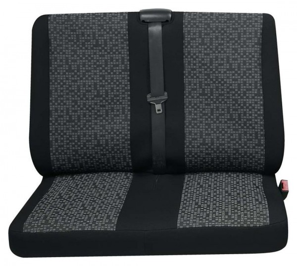 Transporter Autositzbezug, Schonbezug, 1 x Doppelsitz hinten, Iveco Daily, Farbe: Schwarz/Grau