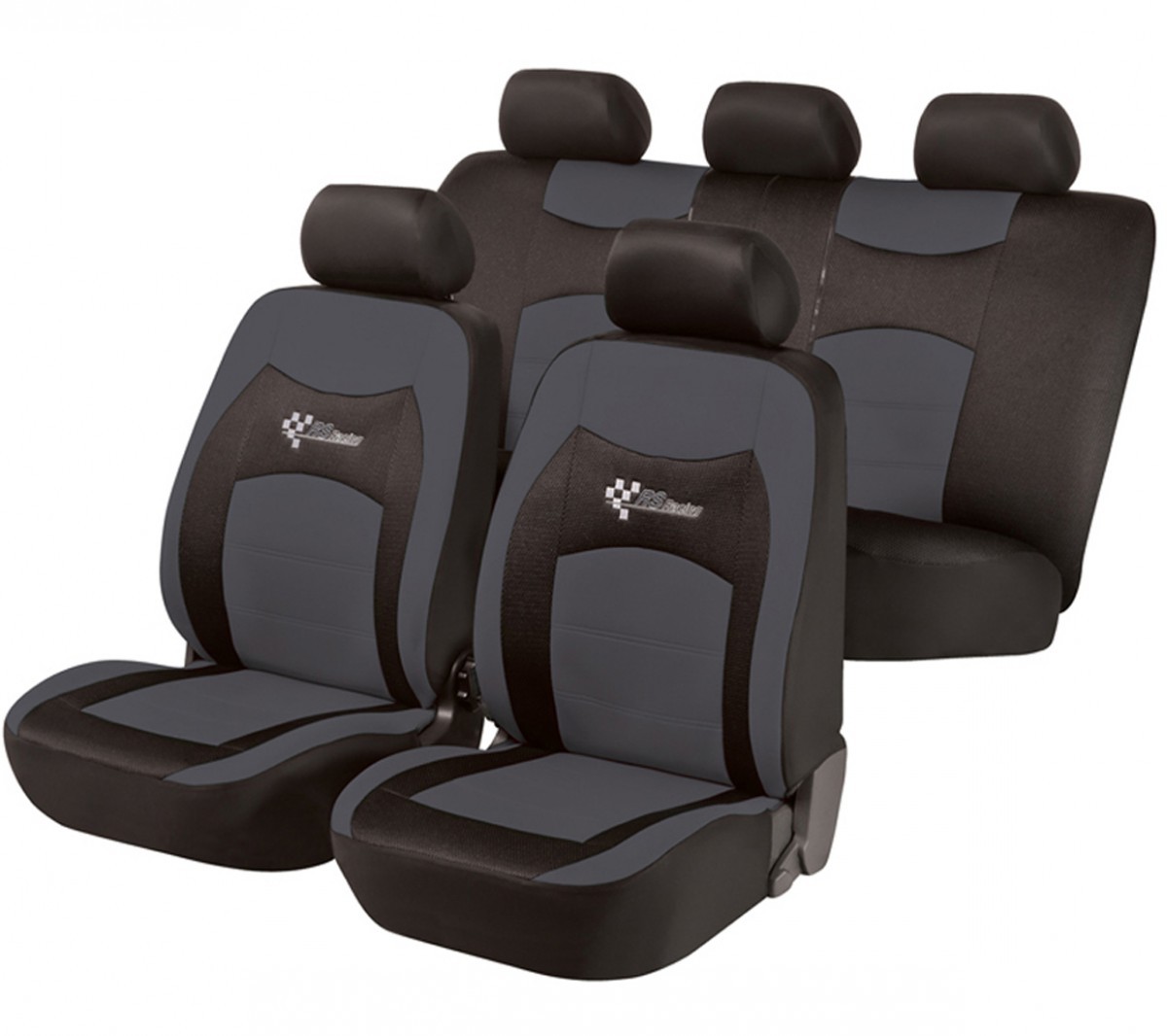 Schwarz-graue Dreiecke Classic Sitzbezüge für BMW SERIE 1 1er Autositzbezug Set 