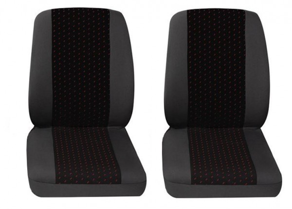 Transporter Autositzbezug, Schonbezug, 2 x Einzelsitz, Iveco Daily, Farbe: Grau/Rot