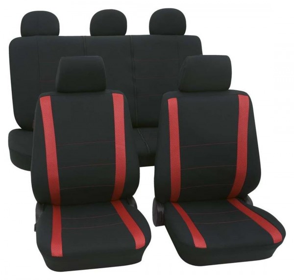 Autositzbezug Schonbezug, Komplett Set, Hyundai ix20, Schwarz, Rot