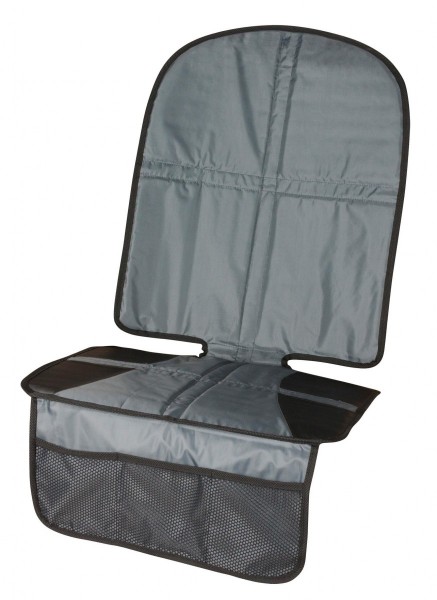 Kindersitzunterlage, strapazierfähig, praktisch, Rückenteil extra hoch, 1255 x 478 mm, schwarz, grau